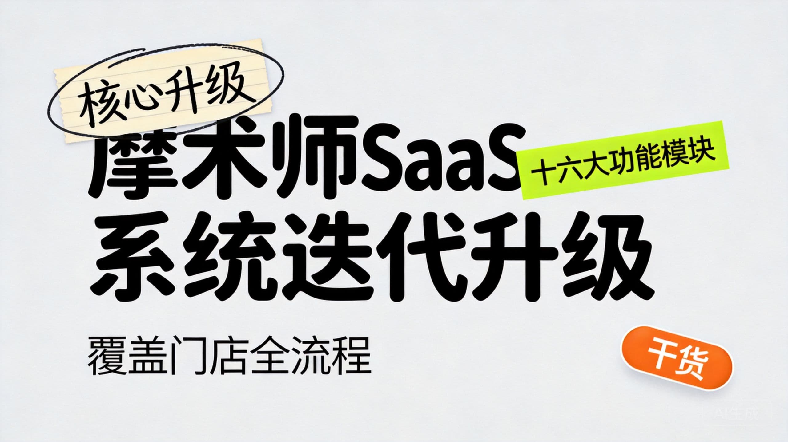 摩术师SaaS系统迭代升级,十六大功能模块覆盖门店全流程